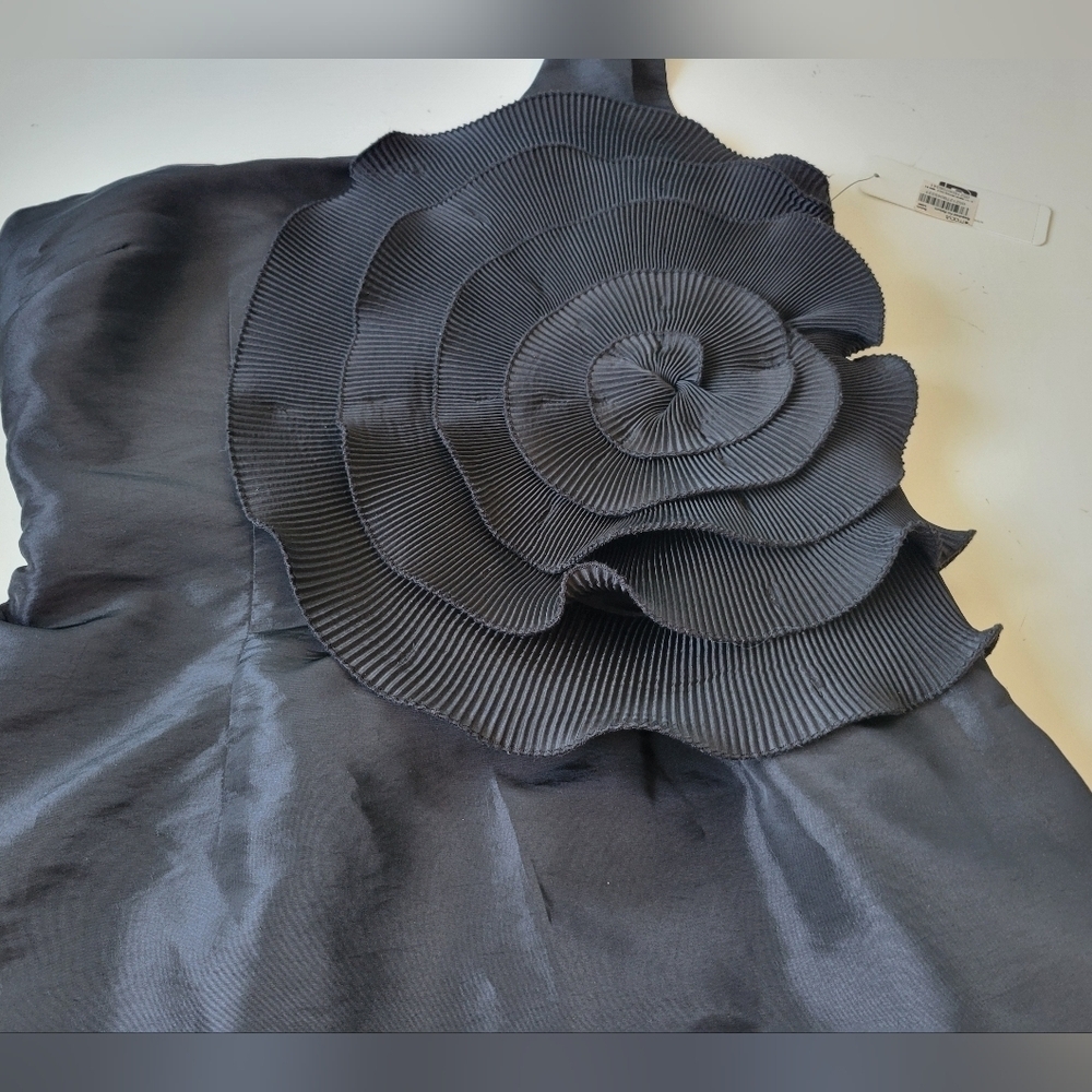 Laundry By Design Rosette One Shoulder Little Black Dress 4 Nwt - Picture 8 of 14